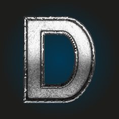 d vector metal letter