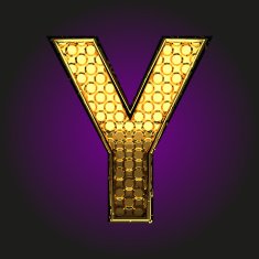 y vector golden letter