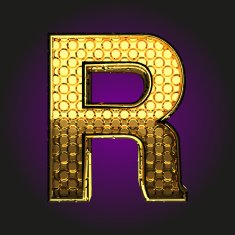 r vector golden letter