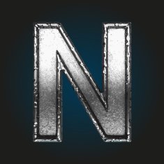 n vector metal letter