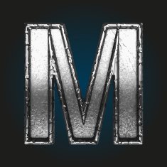m vector metal letter