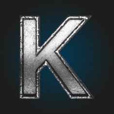 k vector metal letter