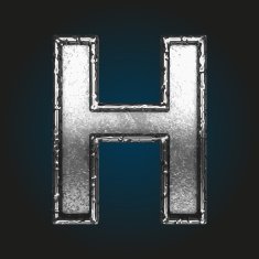 h vector metal letter