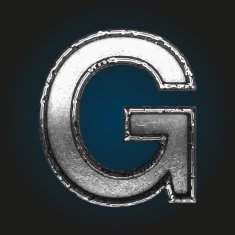 g vector metal letter