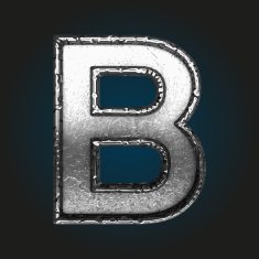 b vector metal letter