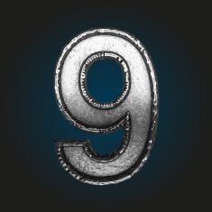 9 vector metal letter