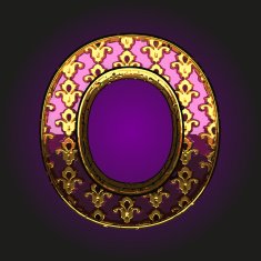 o vector violet letter with gold