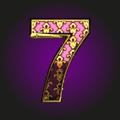 7 vector violet letter with gold