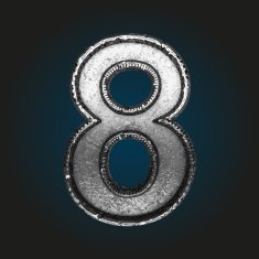 8 vector metal letter