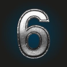6 vector metal letter
