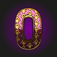 0 vector violet letter with gold