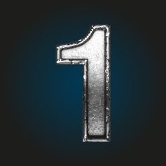1 vector metal letter
