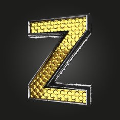 z vector golden and silver letter