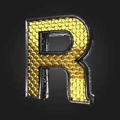r vector golden and silver letter N2