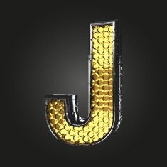 j vector golden and silver letter N2