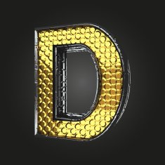 d vector golden and silver letter N2