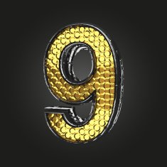 9 vector golden and silver letter