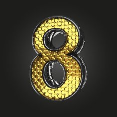 8 vector golden and silver letter N2