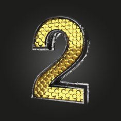 2 vector golden and silver letter N2