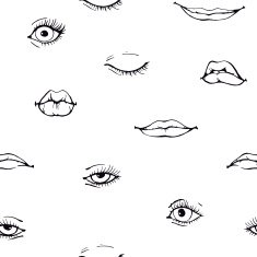 Seamless texture Human eyes and lips N2