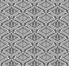 Seamless optical ornamental pattern with three-dimensional figures N2