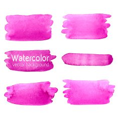 Vector set of abstract watercolor background with paper texture