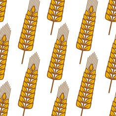 Cartoon ripe cereal ears seamless pattern