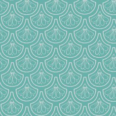 Sea color tile with ornamental scales