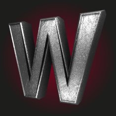 w metal letter