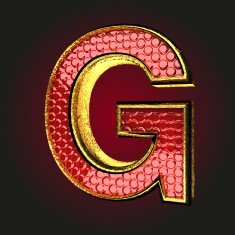 g red letter with gold