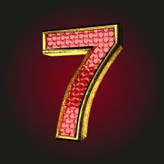 7 red letter with gold