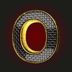 o black letter with gold