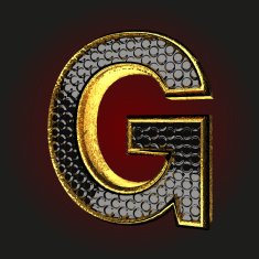 g black letter with gold
