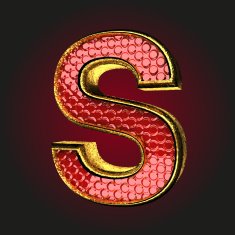 s red letter with gold