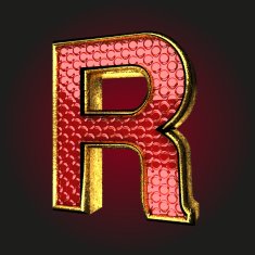 r red letter with gold