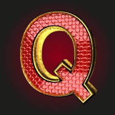 q red letter with gold