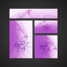 handwritten Happy Mothers Day retro label with light rays