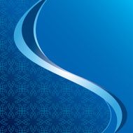 blue decorative card with vintage pattern - vector