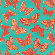 seamless pattern with decorative butterflies N24