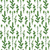 Template greeting card with a frame of green oak leaves