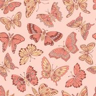 seamless pattern with decorative butterflies N25