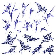 Bamboo bird illustration N2