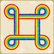 Grunge frame rainbow background Vector illustration