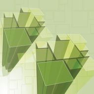 Abstract Transparent Green Prism Background Vector