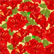 Seamless texture red hibiscus vector