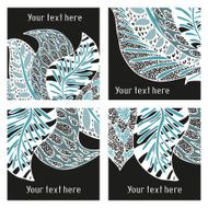 Set of vector modern posters with amazing feathers N2