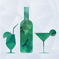 wine glass and geometric concept N2