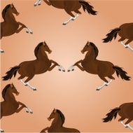 Seamless texture of brown horse jumping vector