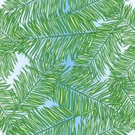 Palm leaves abstract vector seamless pattern N4