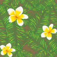 Palm leaves abstract vector seamless pattern N6